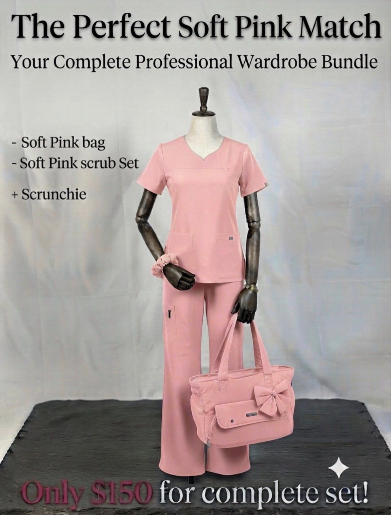 Combo set(Scrub +Bag + Scrunchie)🌹