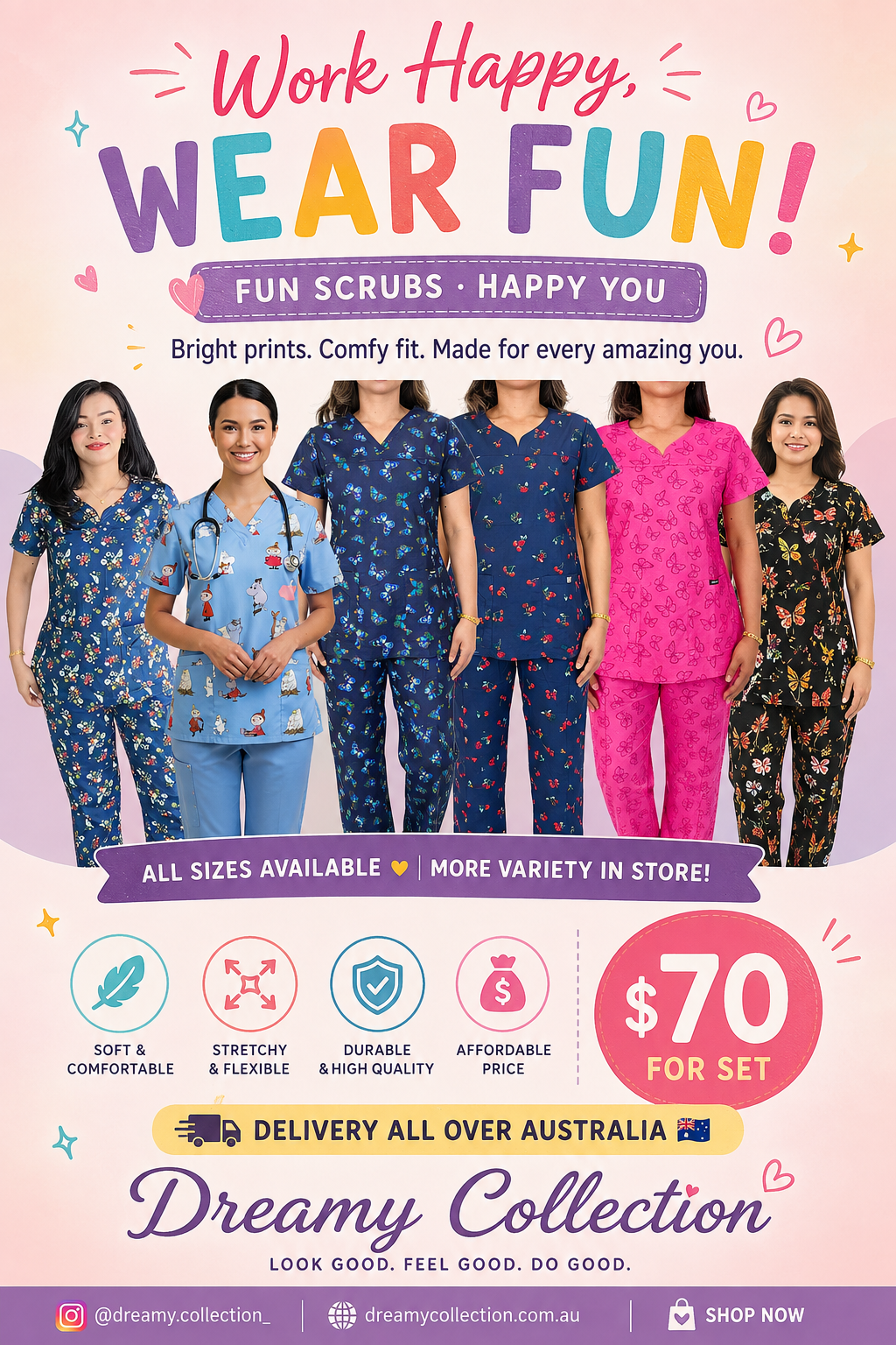 Fun scrub sets