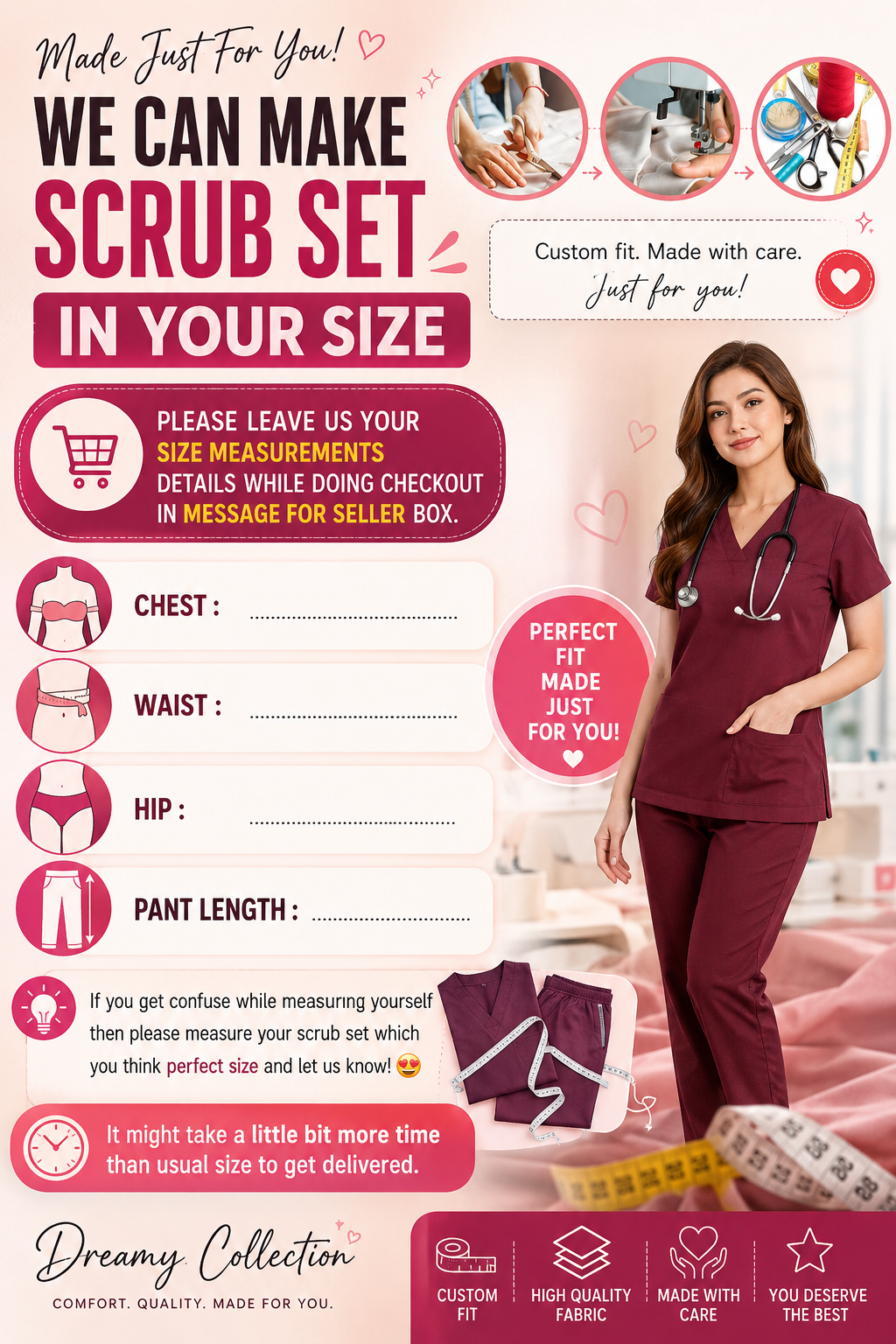 CUSTOM SIZE SCRUB SET